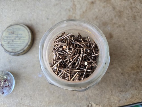 Vintage copper cut nails - cut,